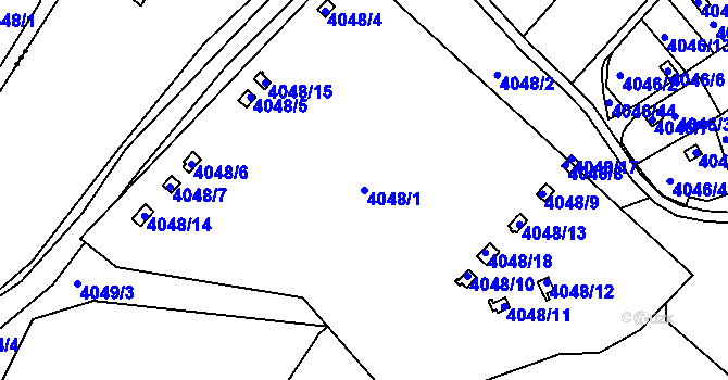 Parcela st. 4048/1 v KÚ Teplice, Katastrální mapa