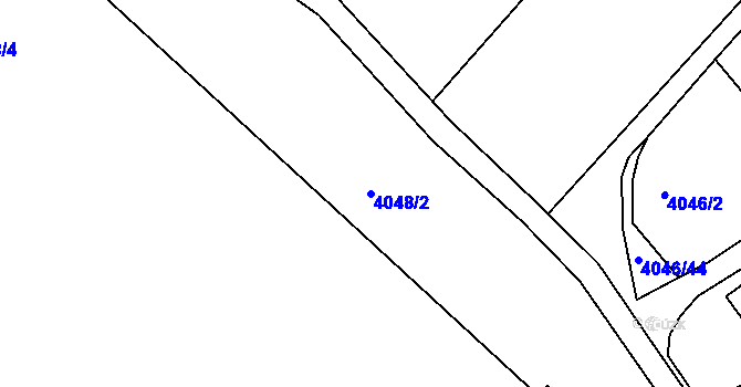 Parcela st. 4048/2 v KÚ Teplice, Katastrální mapa