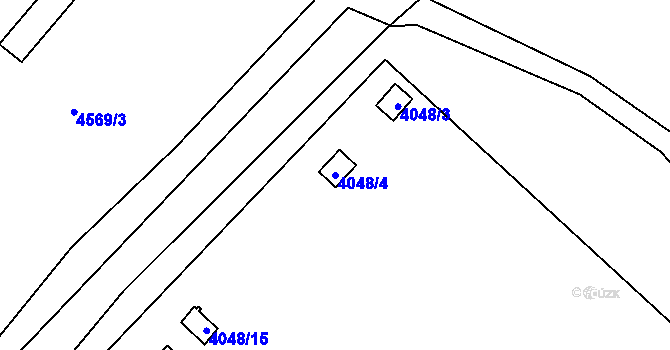 Parcela st. 4048/4 v KÚ Teplice, Katastrální mapa
