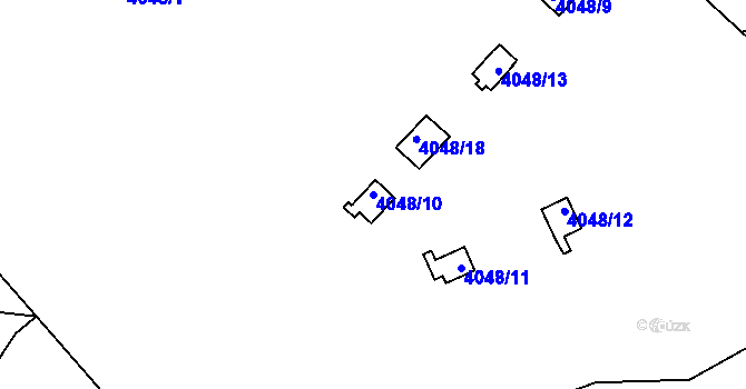 Parcela st. 4048/10 v KÚ Teplice, Katastrální mapa