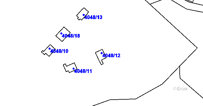 Parcela st. 4048/12 v KÚ Teplice, Katastrální mapa