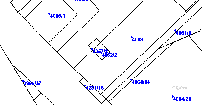 Parcela st. 4062/2 v KÚ Teplice, Katastrální mapa