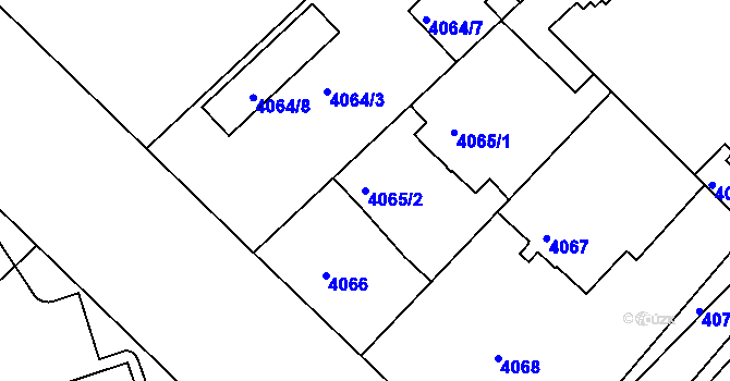 Parcela st. 4065/2 v KÚ Teplice, Katastrální mapa