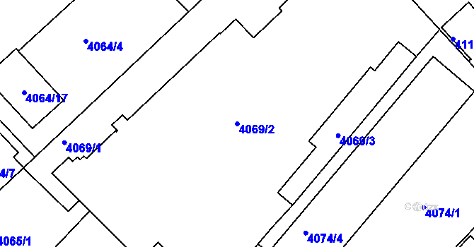 Parcela st. 4069/2 v KÚ Teplice, Katastrální mapa