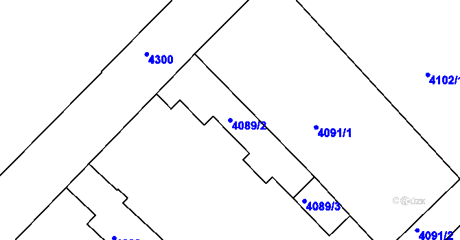 Parcela st. 4089/2 v KÚ Teplice, Katastrální mapa