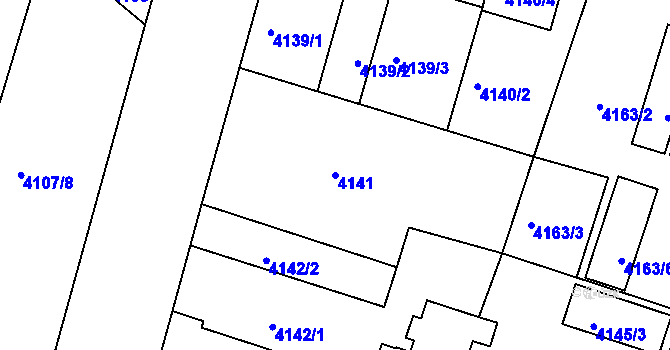 Parcela st. 4141 v KÚ Teplice, Katastrální mapa