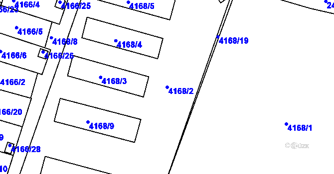 Parcela st. 4168/2 v KÚ Teplice, Katastrální mapa