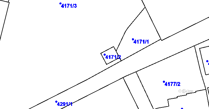 Parcela st. 4171/2 v KÚ Teplice, Katastrální mapa