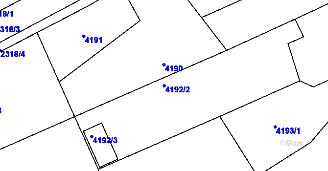 Parcela st. 4192/2 v KÚ Teplice, Katastrální mapa