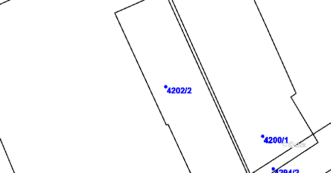 Parcela st. 4202/2 v KÚ Teplice, Katastrální mapa