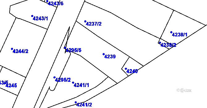 Parcela st. 4239 v KÚ Teplice, Katastrální mapa