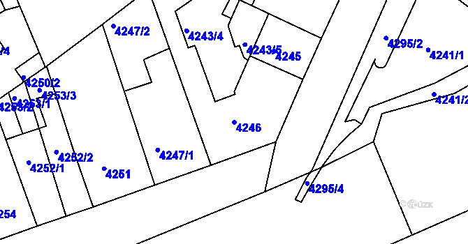 Parcela st. 4246 v KÚ Teplice, Katastrální mapa