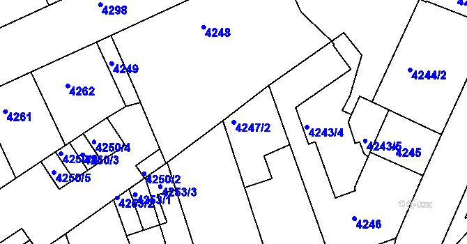 Parcela st. 4247/2 v KÚ Teplice, Katastrální mapa