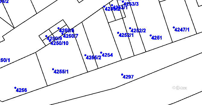 Parcela st. 4254 v KÚ Teplice, Katastrální mapa
