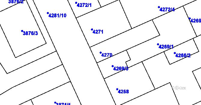 Parcela st. 4270 v KÚ Teplice, Katastrální mapa