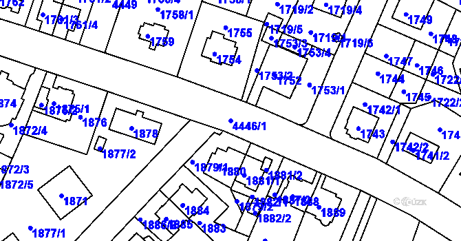 Parcela st. 4446/1 v KÚ Teplice, Katastrální mapa