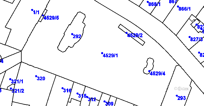 Parcela st. 4529/1 v KÚ Teplice, Katastrální mapa