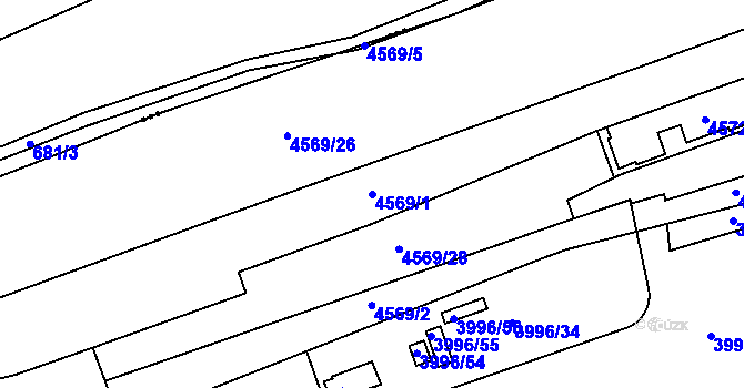 Parcela st. 4569/1 v KÚ Teplice, Katastrální mapa