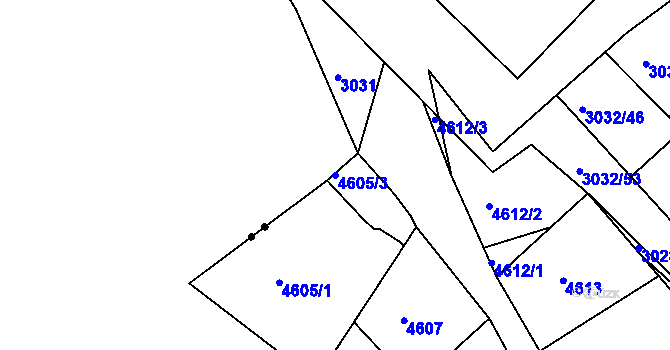 Parcela st. 4605/3 v KÚ Teplice, Katastrální mapa