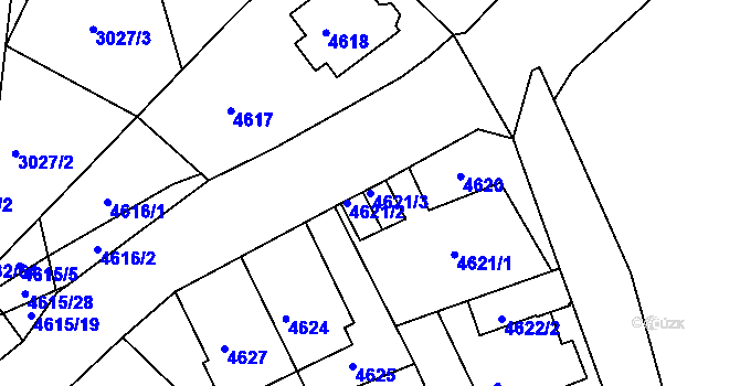 Parcela st. 4621/3 v KÚ Teplice, Katastrální mapa