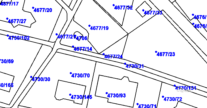 Parcela st. 4677/24 v KÚ Teplice, Katastrální mapa