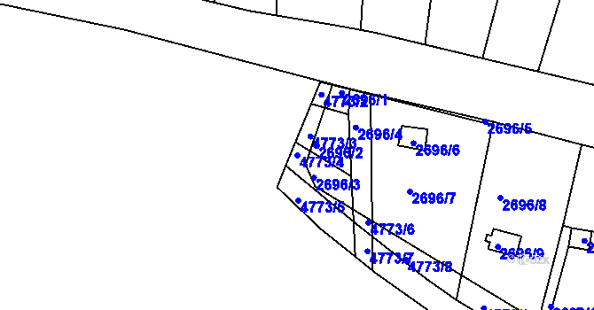 Parcela st. 4773/4 v KÚ Teplice, Katastrální mapa