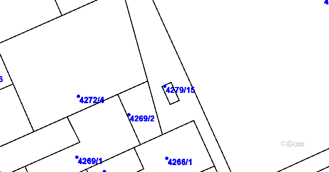 Parcela st. 4279/15 v KÚ Teplice, Katastrální mapa