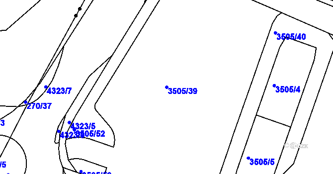 Parcela st. 3505/39 v KÚ Teplice, Katastrální mapa