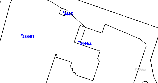 Parcela st. 3444/2 v KÚ Teplice, Katastrální mapa