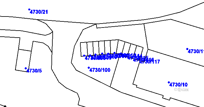 Parcela st. 4730/111 v KÚ Teplice, Katastrální mapa