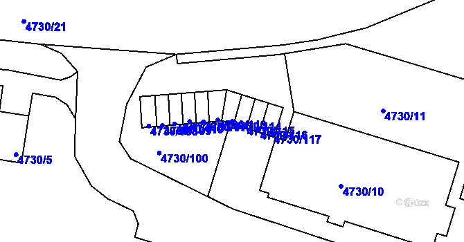 Parcela st. 4730/114 v KÚ Teplice, Katastrální mapa