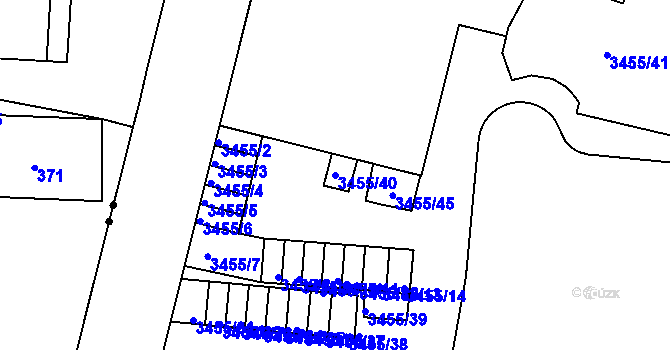 Parcela st. 3455/40 v KÚ Teplice, Katastrální mapa
