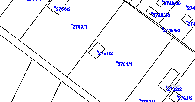 Parcela st. 2761/2 v KÚ Teplice, Katastrální mapa