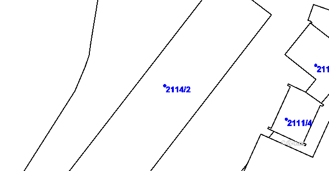 Parcela st. 2114/2 v KÚ Teplice, Katastrální mapa