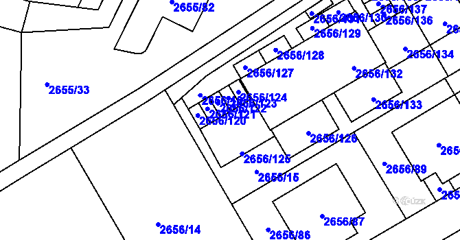 Parcela st. 2656/15 v KÚ Teplice, Katastrální mapa