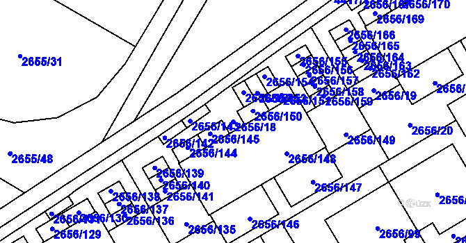 Parcela st. 2656/18 v KÚ Teplice, Katastrální mapa