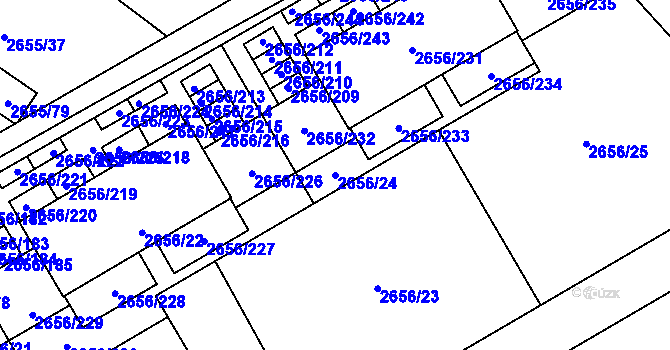 Parcela st. 2656/24 v KÚ Teplice, Katastrální mapa