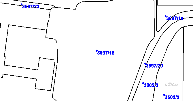 Parcela st. 3597/16 v KÚ Teplice, Katastrální mapa