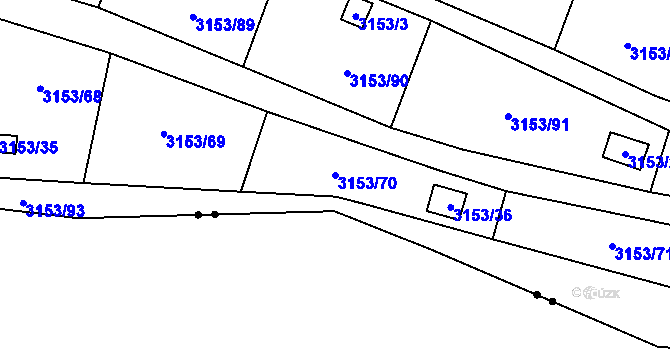 Parcela st. 3153/70 v KÚ Teplice, Katastrální mapa