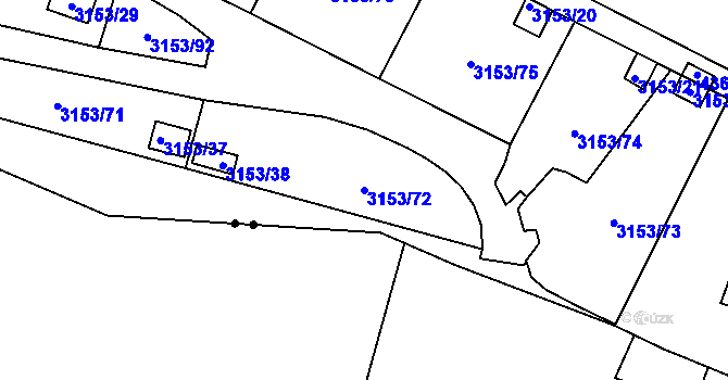 Parcela st. 3153/72 v KÚ Teplice, Katastrální mapa