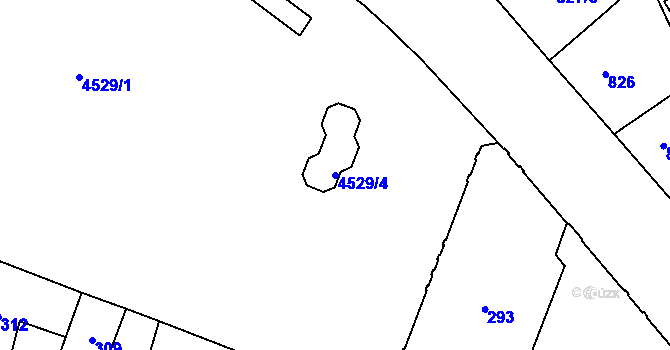 Parcela st. 4529/4 v KÚ Teplice, Katastrální mapa