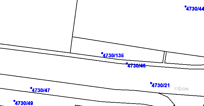 Parcela st. 4730/135 v KÚ Teplice, Katastrální mapa