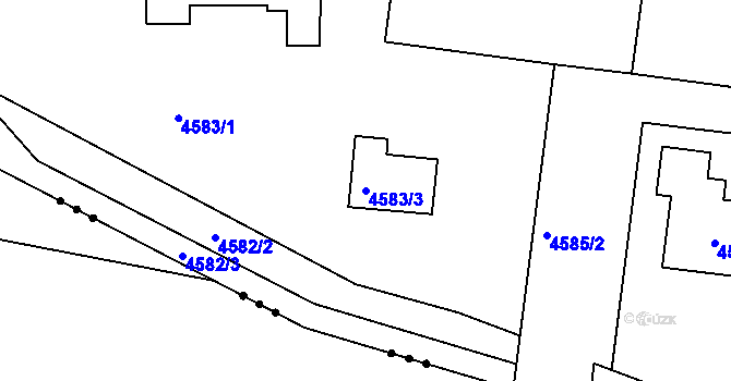 Parcela st. 4583/3 v KÚ Teplice, Katastrální mapa