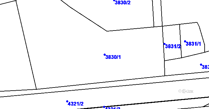 Parcela st. 3830/1 v KÚ Teplice, Katastrální mapa