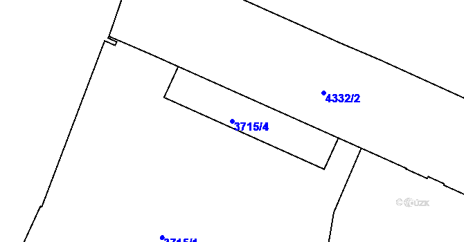 Parcela st. 3715/4 v KÚ Teplice, Katastrální mapa