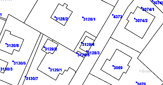 Parcela st. 3128/4 v KÚ Teplice, Katastrální mapa