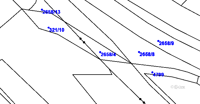 Parcela st. 2658/4 v KÚ Teplice, Katastrální mapa