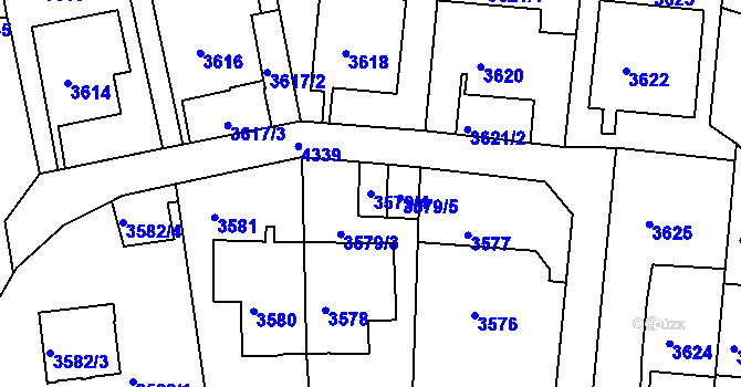 Parcela st. 3579/4 v KÚ Teplice, Katastrální mapa