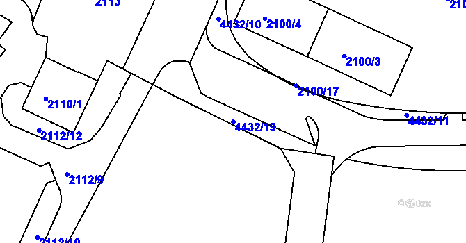 Parcela st. 4432/19 v KÚ Teplice, Katastrální mapa