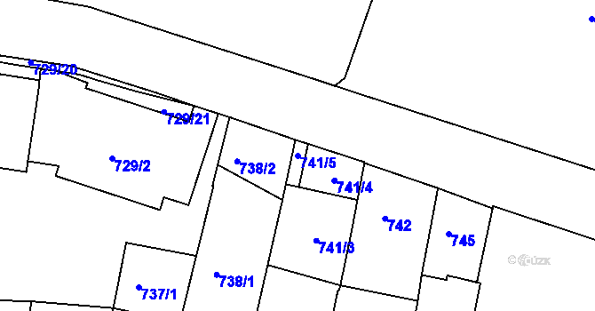 Parcela st. 741/5 v KÚ Teplice, Katastrální mapa